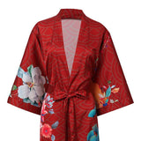 Ladies' Mulberry Silk Kimono Robe Delicate Hand Painted Cherry Blossom Elegant Nightwear - slipintosoft