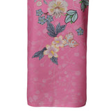 Luxury Long Silk Kimono Robe Hand Painted Cherry Blossom and Leaves - slipintosoft