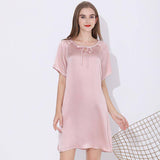 19 Momme Women's Silk Nightgown Ladies Round Neck Regular Sleepwear Luxurious Nightdress -  slipintosoft