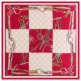 21''x21'' Womens Versatile Mulberry Silk Chic Printed Square Silk Scarf - slipintosoft