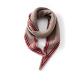 Womens Striped Cashmere Triangle Scarf Soft Knit Cashmere Neck Scarf