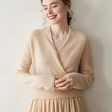Womens Cashmere Sweater V Neck Cashmere Knit Pullover Cashmere Wrap
