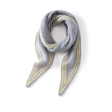 Womens Striped Cashmere Triangle Scarf Soft Knit Cashmere Neck Scarf