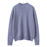Womens Long Sleeve Pure Cashmere Sweater Crew Neck Cashmere Knit Pullover