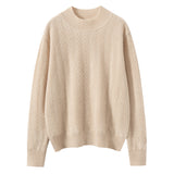 Womens Long Sleeve Pure Cashmere Sweater Crew Neck Cashmere Knit Pullover