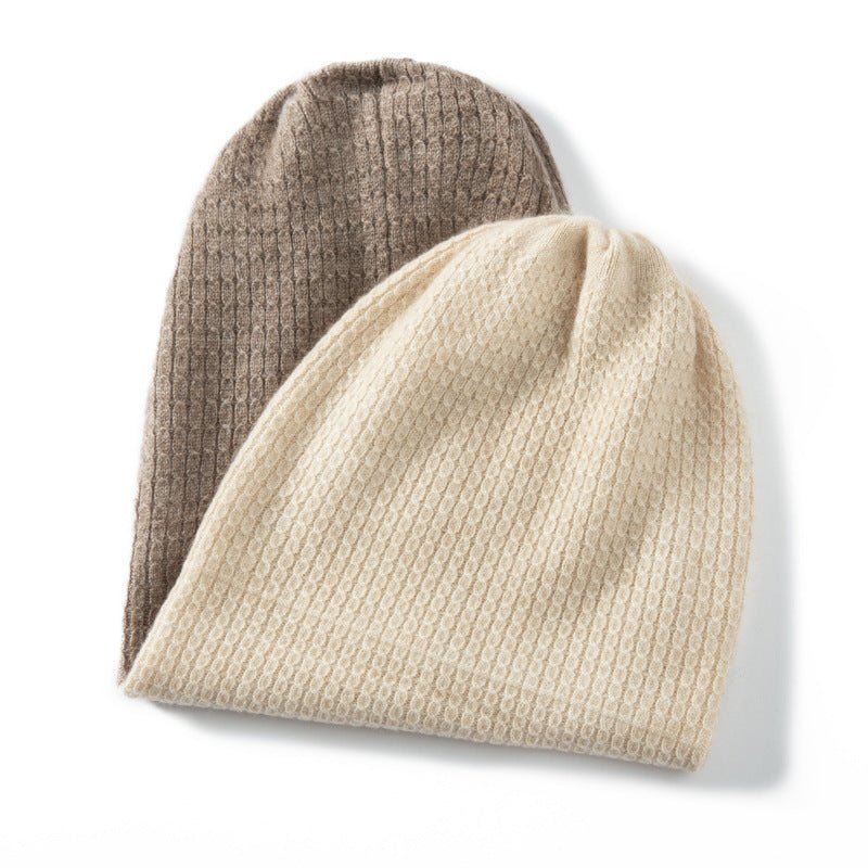 Adult Cashmere Beanie Double Layer Mixed Colors Cashmere Hats for Fall Winter Cashmere Hats