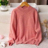 Boys and Girls Crew Neck Cashmere Sweater Kids Cute Solid Cashmere Tops Multi Colors - slipintosoft