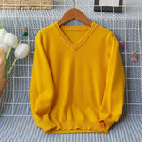 Boys and Girls Pure Cashmere Sweater Kids Long Sleeve Cashmere Pullover Multi Colors - slipintosoft