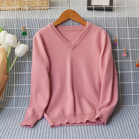 Kids Pure Cashmere Sweater Kids Long Sleeve Cashmere Pullover Multi Colors