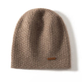 Cashmere Chunky Knit Beanie for Men and Women Cashmere Warm Hat for Fall Winter - slipintosoft