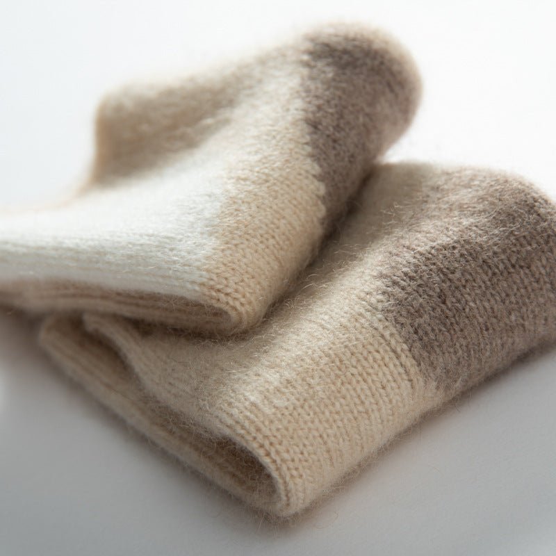 Cashmere Knit Fingerless Mittens for Women Cute Half Finger Typing Gloves - slipintosoft