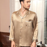 Classic Silk Pajamas Set For Men Luxury Silk Sleepwear