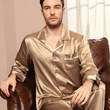 Classic Silk Pajamas Set For Men Luxury Silk Sleepwear