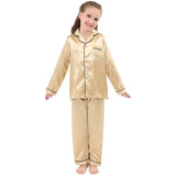 girls Silk Pajama Set long Silk Pjs Kids Silk Pajama Silk Sleepwear