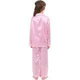 girls Silk Pajama Set long Silk Pjs Kids Silk Pajama Silk Sleepwear