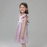 19 Momme Grils Silk Nightgown Cute Princess Dress with Ruffles Kid's Luxury Sleep Dress -  slipintosoft