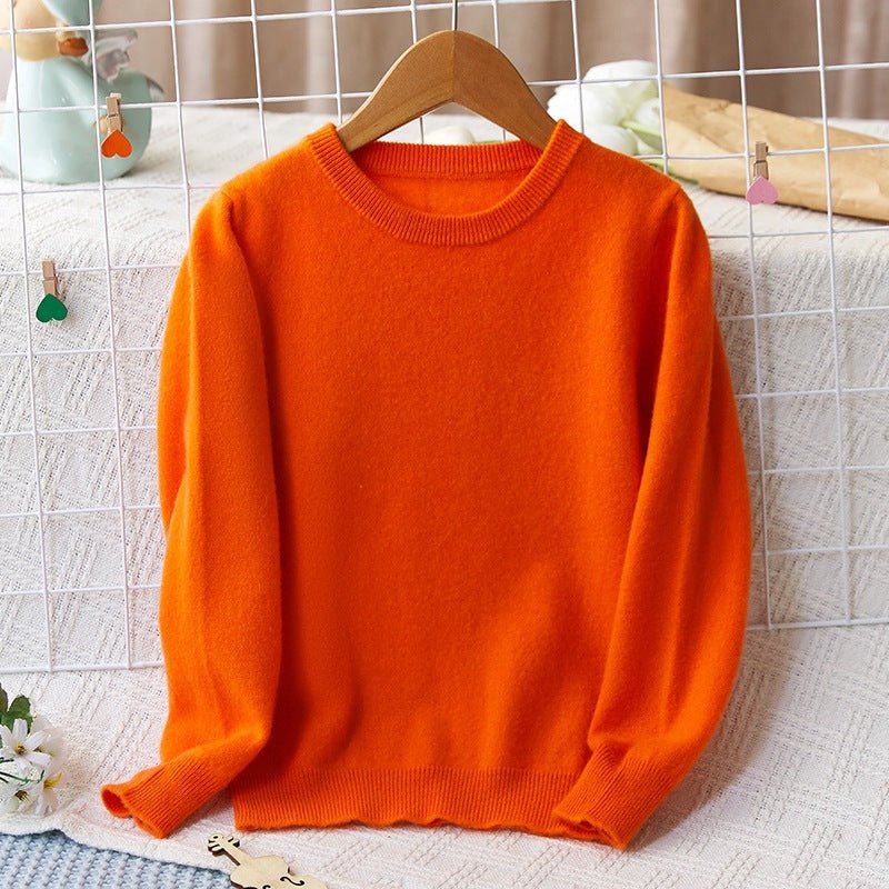 kids cashmere sweater boys and girls crew neck cashmere pullover baby knitted sweater - slipintosoft