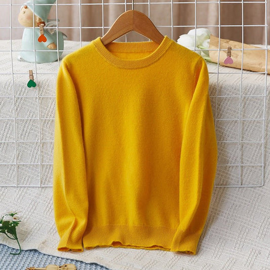 kids cashmere sweater crew neck cashmere pullover baby knitted sweater