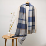 Long Cashmere Scarf with Tassel Plaid Cashmere Warps Multi Styles Winter Gifts