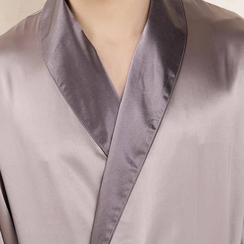 Gold Long Silk Robe For Men 100% Pure Silk Sleepwear -  slipintosoft