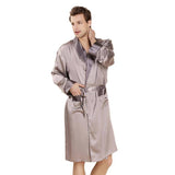 Gold Long Silk Robe For Men 100% Pure Silk Sleepwear -  slipintosoft