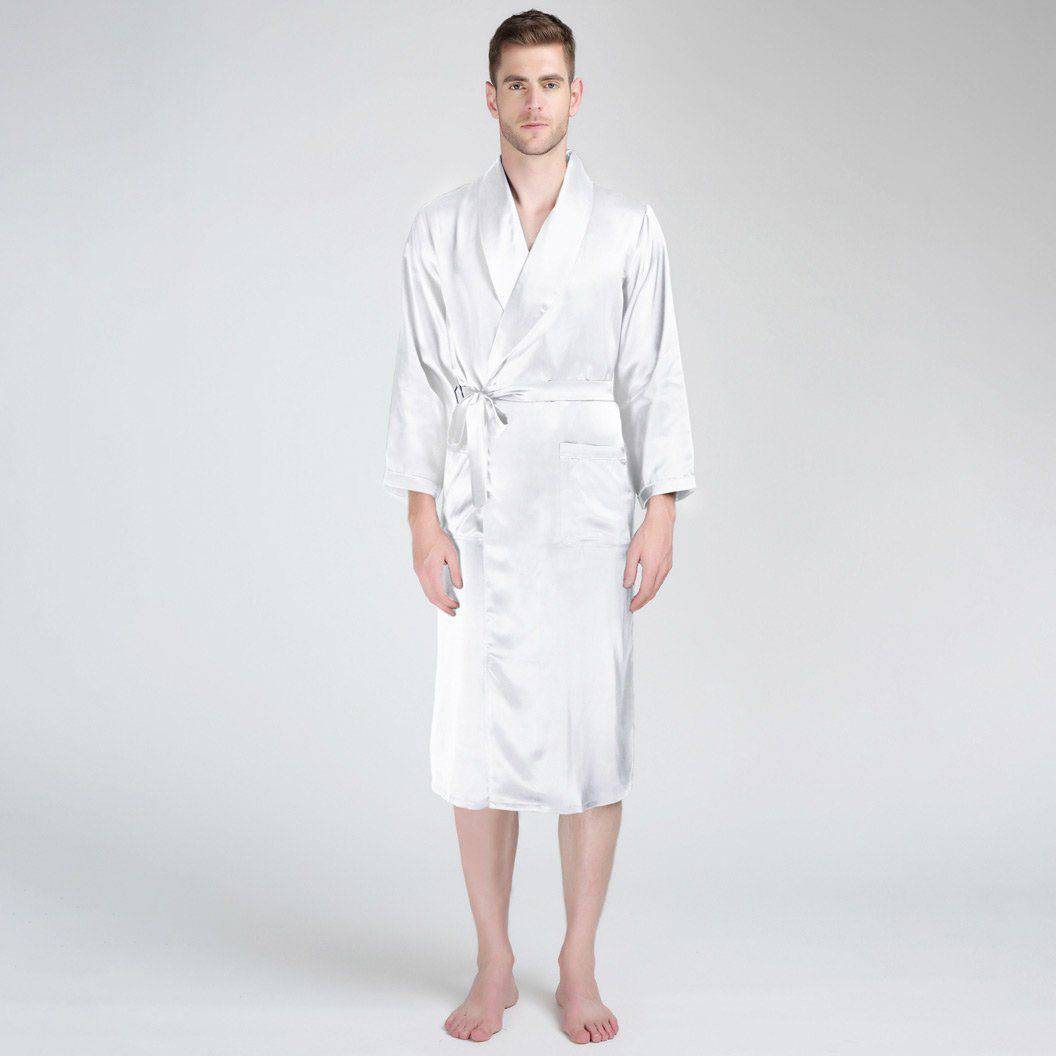 Long Silk Robe For Men Big and Tall Silk Dressing Gown -  slipintosoft