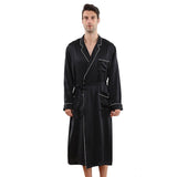 Long Silk Robe for Men Luxury Pure Silk Bathrobe Sleepwear