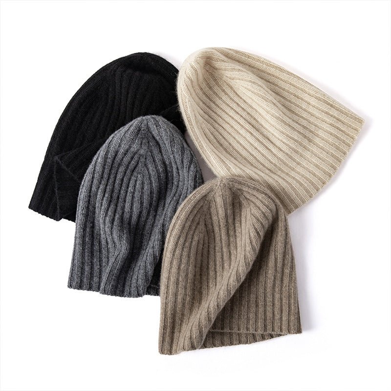 100% Cashmere Beanie Hat for Women and Men, Luxury Lightweight Cashmere Cap for Winter - slipintosoft