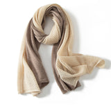 Mixed Colors Pure Cashmere Scarf Cut-out Long Cashmere Shawl and Wraps