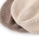 Pure Cashmere Cap for Fall Winter Cashmere Hat Solid Cashmere Knit Beanies Skull Cap