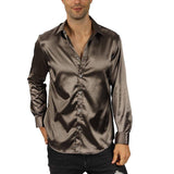 Men's Silk Dress Shirt Luxury Casual Party Silk Shirts