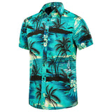 Men's Silk T Shirt Hawaiian Shirts Short Silk Beach Shirt