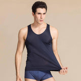 Men's Silk Tank Top Silk Knitted Shirt Sleeveless Undershirts