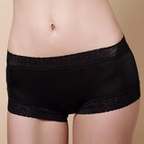 Mulberry silk underwear women's silk knitted mid-waist lace boxer briefs