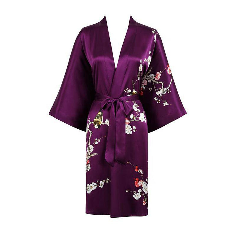 Mauve silk robe hotsell