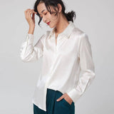 Silk Blouse for Women 100 pure silk long sleeves cool smooth tops