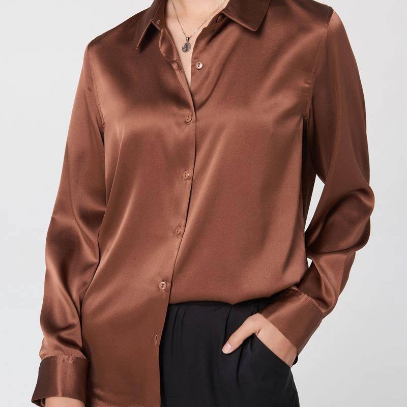 $266 Bonpoint girls brown silk sale blouse