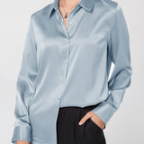 Silk Blouse 100 pure silk long sleeves cool smooth tops