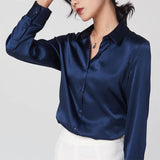 Silk Blouse 100 pure silk long sleeves cool smooth tops