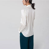 Silk Blouse 100 pure silk long sleeves cool smooth tops