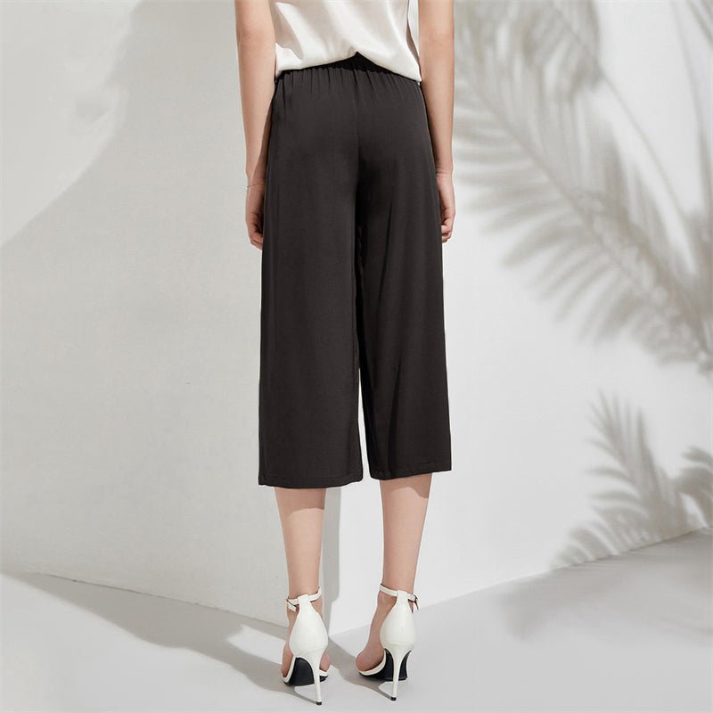 Silk Cropped Pants For Women Mulberry Silk trousers - slipintosoft