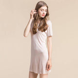 Silk Knit Nightdress Short Sleeved Silk Knit Nightgown