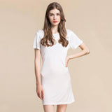 Silk Knit Nightdress Short Sleeved Silk Knit Nightgown