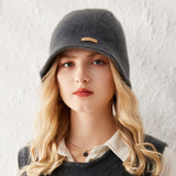 Womens Cashmere Bucket Hat Cashmere Knit Cloche Hat for Fall Winter