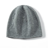 Pure Cashmere Cap with Curl Edge Solid  Cashmere Hat Cashmere Crochet Beanie