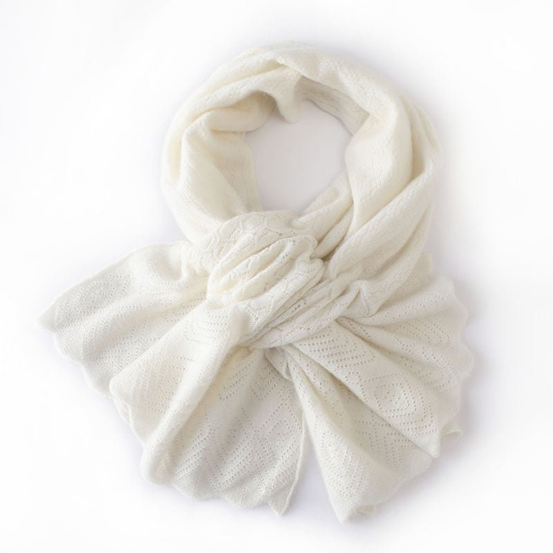 Soft Cashmere Cut - out Scarf Small Crossed Cashmere Neckerchief for Women - slipintosoft