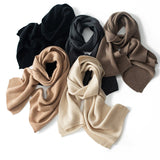 Solid Cashmere Scarves for Couple Warm Knitted Cashmere Neck Scarf for Fall Winter - slipintosoft