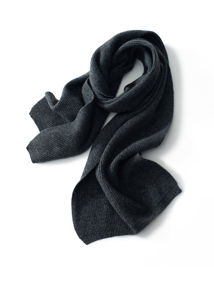 Solid Cashmere Scarves for Couple Warm Knitted Cashmere Neck Scarf for Fall Winter - slipintosoft