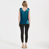 V Neck Women's Sleeveless Silk Tops Shirt