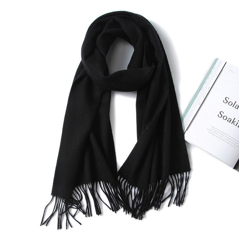 Women and Men Pure Cashmere Scarf Long Lightweight Cashmere Wrap Scarf with Tassel - slipintosoft